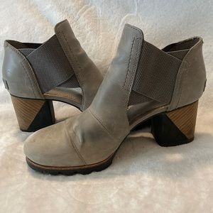 SOREL leather cutout bootie